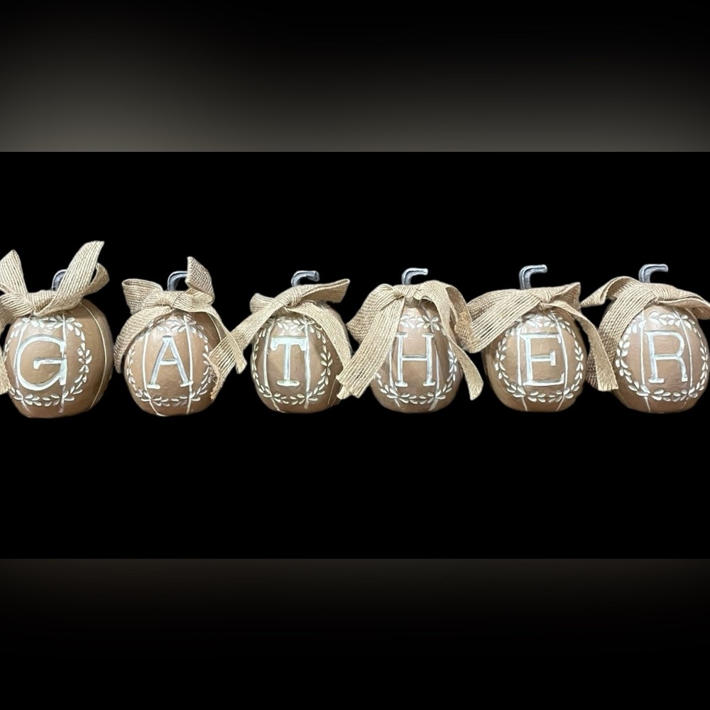 Harvest Pumpkins Figures Table Decor Gather Thanksgiving Fall